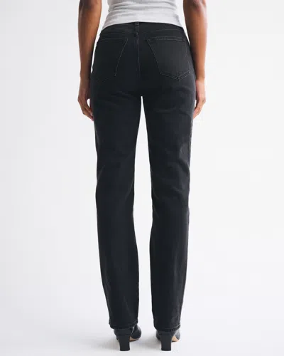 Abercrombie & Fitch Curve Love Ultra High Rise 90s Straight Jean In Black