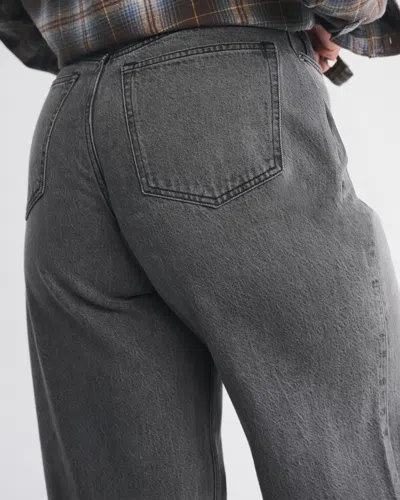 Abercrombie & Fitch Curve Love High Rise Wide Leg Jean In Black