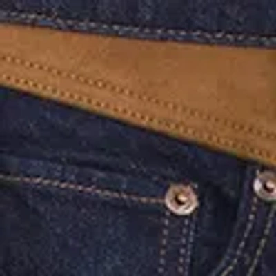 Abercrombie & Fitch Curve Love High Rise 90s Relaxed Vegan Suede Yoke Jean In Blue