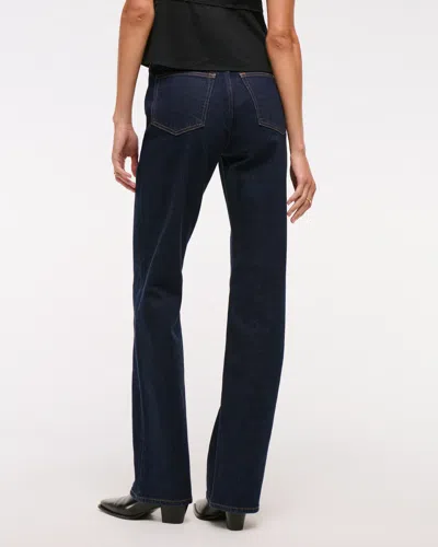 Abercrombie & Fitch High Rise 90s Relaxed Vegan Suede Yoke Jean In Blue