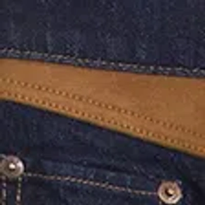 Abercrombie & Fitch High Rise 90s Relaxed Vegan Suede Yoke Jean In Blue