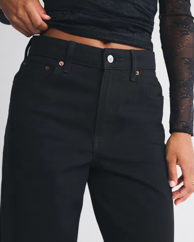 Abercrombie & Fitch Curve Love High Rise Wide Leg Jean In Blue