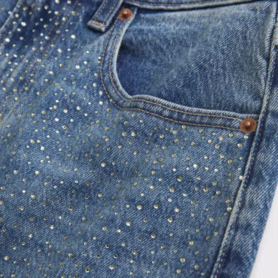 Abercrombie & Fitch Curve Love High Rise 90s Relaxed Shiny Embellished Jean