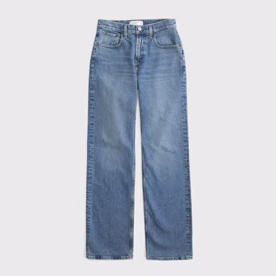 Abercrombie & Fitch Curve Love High Rise 90s Relaxed Jean In Blue