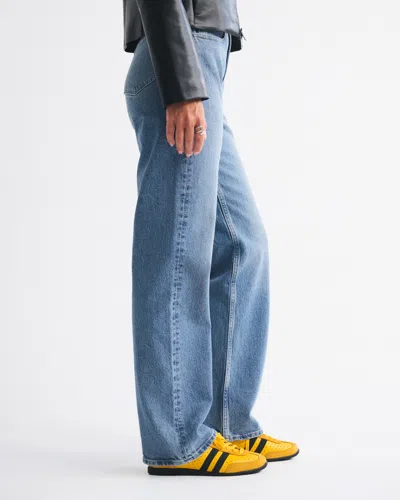 Abercrombie & Fitch Curve Love High Rise 90s Relaxed Jean In Blue