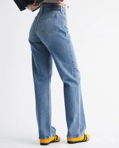 Abercrombie & Fitch Curve Love High Rise 90s Relaxed Jean In Blue