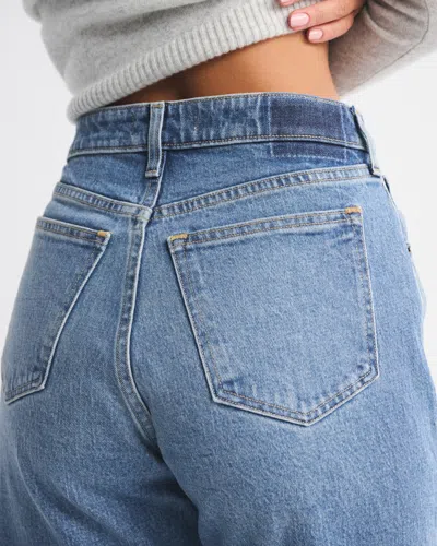 Abercrombie & Fitch Curve Love High Rise 90s Relaxed Jean In Blue