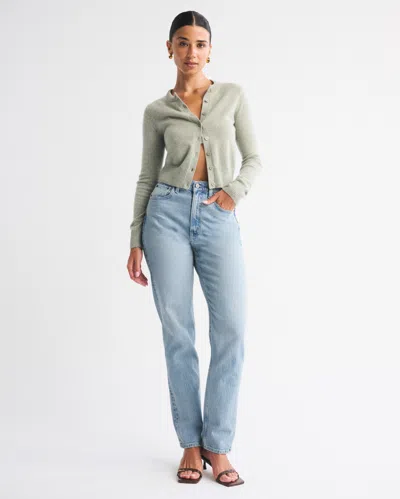 Abercrombie & Fitch Curve Love Ultra High Rise 90s Straight Jean In Blue