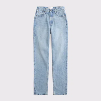 Abercrombie & Fitch Curve Love Ultra High Rise 90s Straight Jean In Blue