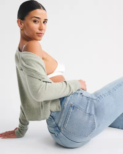 Abercrombie & Fitch Curve Love Ultra High Rise 90s Straight Jean In Blue