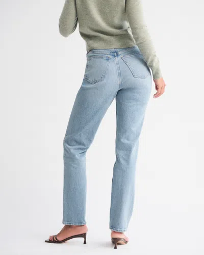 Abercrombie & Fitch Curve Love Ultra High Rise 90s Straight Jean In Blue