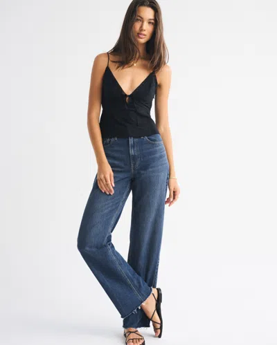 Abercrombie & Fitch High Rise Loose Jean In Blue
