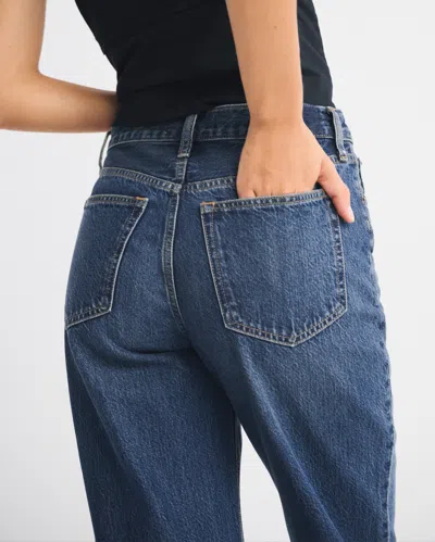 Abercrombie & Fitch High Rise Loose Jean In Blue