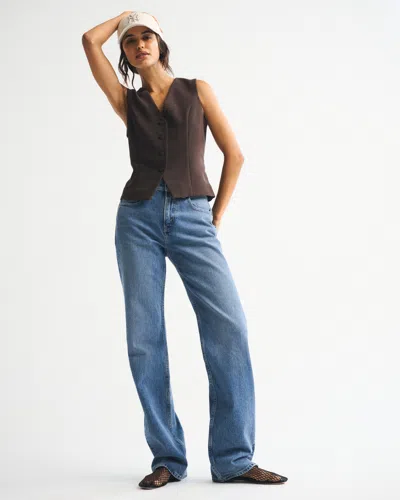 Abercrombie & Fitch High Rise 90s Relaxed Jean In Blue