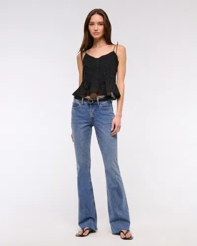 Abercrombie & Fitch Mid Rise Bootcut Frayed Hem Jean