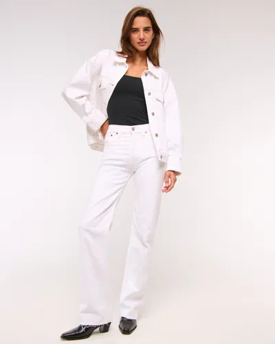 Abercrombie & Fitch High Rise 90s Relaxed Jean In White