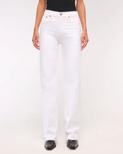 Abercrombie & Fitch High Rise 90s Relaxed Jean In White