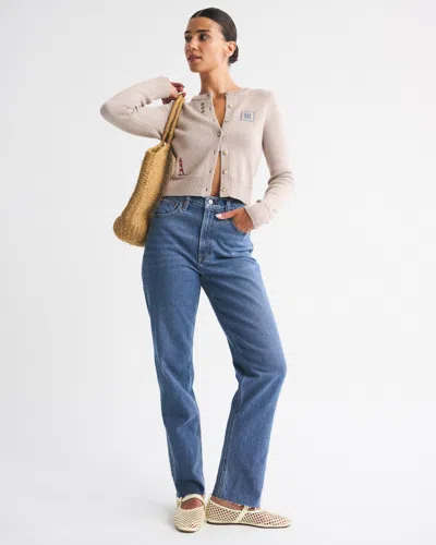 Abercrombie & Fitch Curve Love Ultra High Rise 90s Straight Jean In Blue