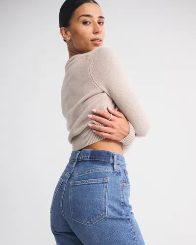 Abercrombie & Fitch Curve Love Ultra High Rise 90s Straight Jean In Blue