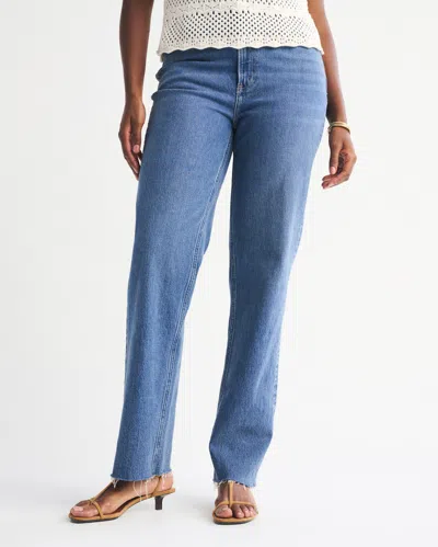 Abercrombie & Fitch Ultra High Rise 90s Straight Jean In Blue