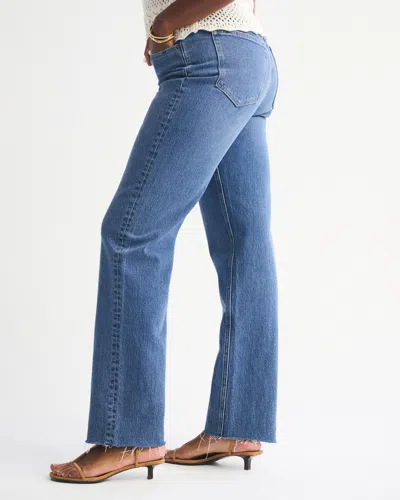 Abercrombie & Fitch Ultra High Rise 90s Straight Jean In Blue