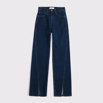 Abercrombie & Fitch High Rise 90s Relaxed Split-vent Hem Jean In Neutral