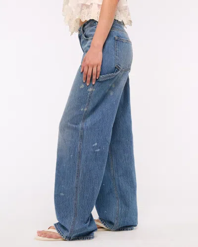 Abercrombie & Fitch Low Rise Ultra Loose Jean In Blue