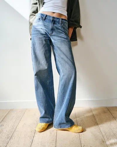 Abercrombie & Fitch Low Rise Ultra Loose Jean In Blue