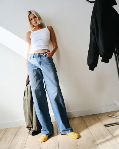 Abercrombie & Fitch Low Rise Ultra Loose Jean In Blue