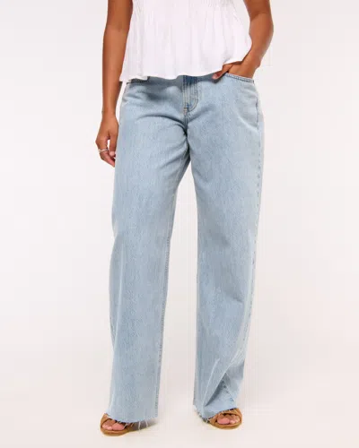 Abercrombie & Fitch Curve Love Low Rise Ultra Loose Jean In Brown