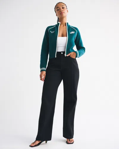 Abercrombie & Fitch Curve Love High Rise Loose Jean In Black