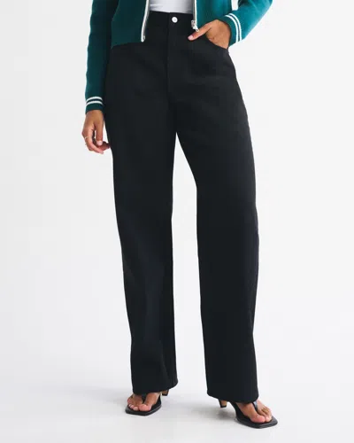 Abercrombie & Fitch Curve Love High Rise Loose Jean In Black