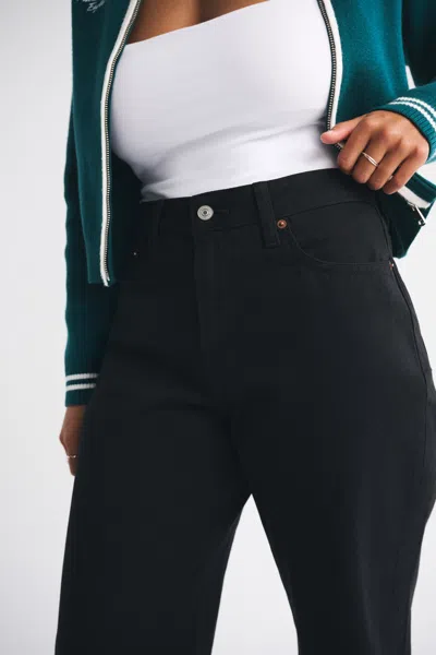 Abercrombie & Fitch Curve Love High Rise Loose Jean In Black