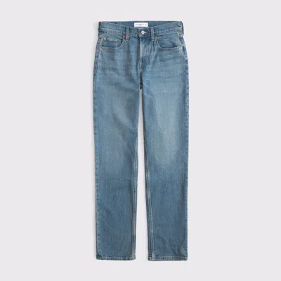 Abercrombie & Fitch Mid Rise 90s Straight Jean In Blue