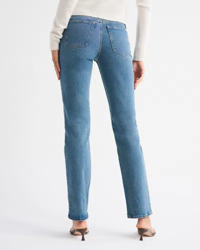 Abercrombie & Fitch Mid Rise 90s Straight Jean In Blue