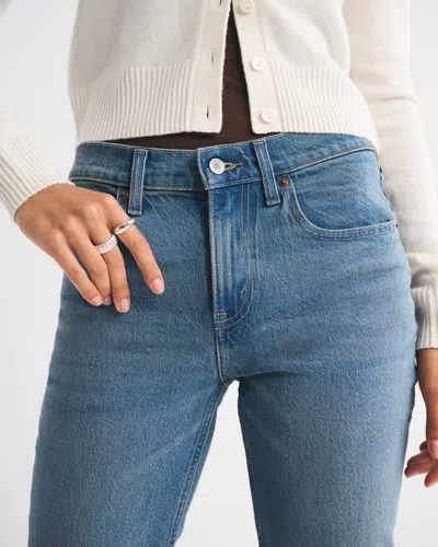 Abercrombie & Fitch Mid Rise 90s Straight Jean In Blue