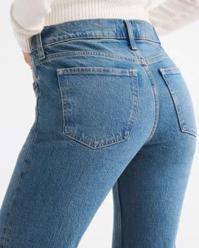 Abercrombie & Fitch Mid Rise 90s Straight Jean In Blue