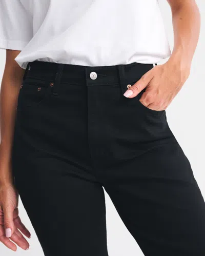 Abercrombie & Fitch Curve Love Ultra High Rise Ankle Straight Jean In Black