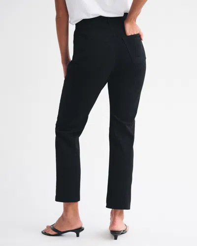 Abercrombie & Fitch Curve Love Ultra High Rise Ankle Straight Jean In Black