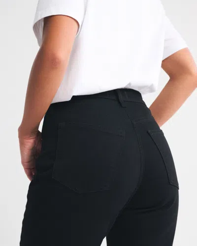 Abercrombie & Fitch Curve Love Ultra High Rise Ankle Straight Jean In Black