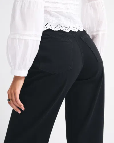 Abercrombie & Fitch High Rise Loose Jean In Black