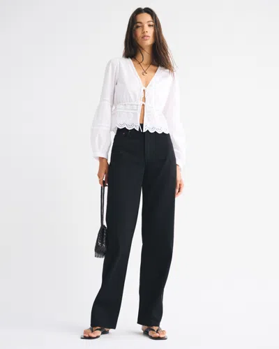 Abercrombie & Fitch High Rise Loose Jean In Black