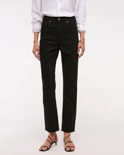 Abercrombie & Fitch Ultra High Rise Ankle Straight Jean In White