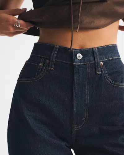 Abercrombie & Fitch Curve Love Ultra High Rise 90s Straight Jean In Blue