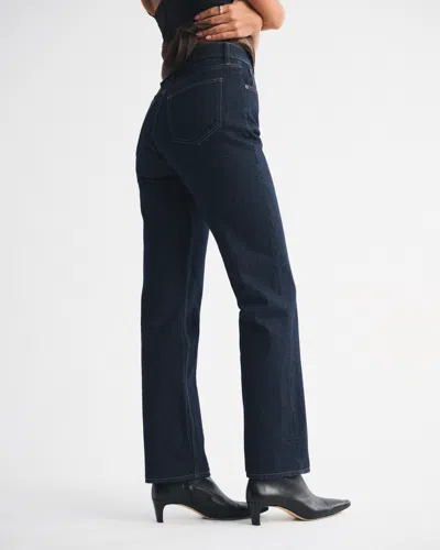Abercrombie & Fitch Curve Love Ultra High Rise 90s Straight Jean In Blue