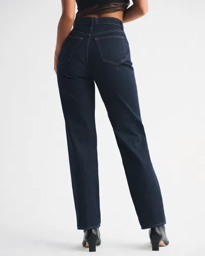 Abercrombie & Fitch Curve Love Ultra High Rise 90s Straight Jean In Blue