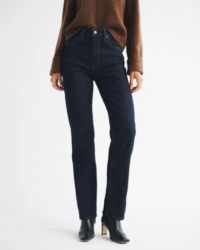 Abercrombie & Fitch Ultra High Rise 90s Straight Jean In Blue