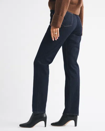 Abercrombie & Fitch Ultra High Rise 90s Straight Jean In Blue