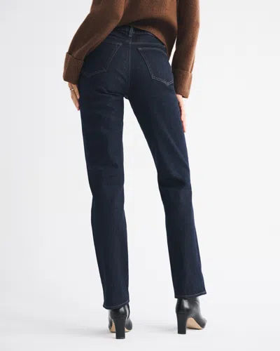 Abercrombie & Fitch Ultra High Rise 90s Straight Jean In Blue