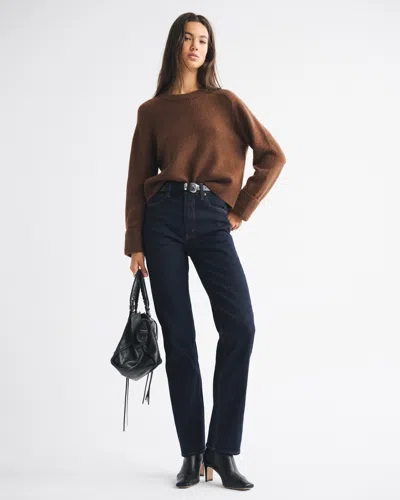 Abercrombie & Fitch Ultra High Rise 90s Straight Jean In Blue